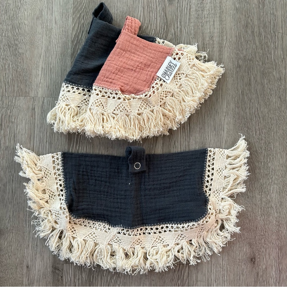 3 Charley Charles Gauze Pacifier Holder Blanket - 12 X 12